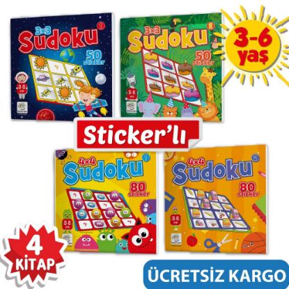 3-6 Yaş Stickerlı Sudoku Seti (Dikkat ve Zeka Geliştiren Bulmacalar Serisi, 260 Adet Çıkartma) resmi