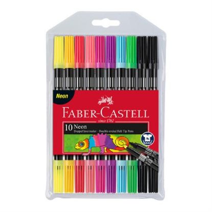 Faber Castell 10 Lu Neon Keçeli Kalem Çift Taraflı resmi