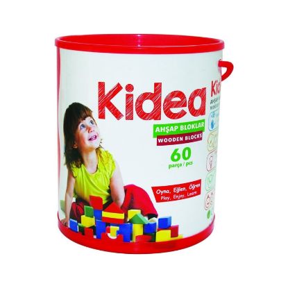 Kidea Ahşap Oyuncak 60 Parça Eğitici Blokları Seti resmi