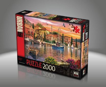 Ks Games- Harbour Sunset Dominic Davison 2000 Parça Puzzle resmi
