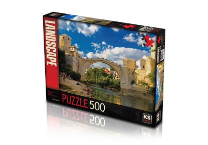 Ks Games- Old Mostar Bridge Bosna-Hersek Sally Curtis 500 Parça Puzzle  resmi