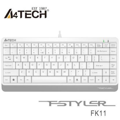 A4 Tech FK11 Q Usb Kablolu Mm Mini Klavye Beyaz resmi