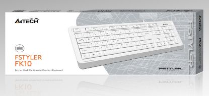A4 Tech Fk10 Q Usb Fsytyler Beyaz Tr Fn-Mmedya Klavye resmi