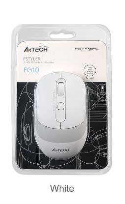 A4 Tech Fg10 Beyaz Nano Kablosuz Optik 2000 Dpı Mouse resmi