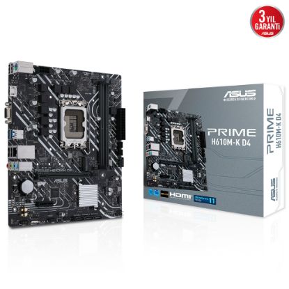Asus Prime H610M-K D4 12.Nesil Intel H610 Soket 1700 DDR4 3200MHz mATX Anakart resmi