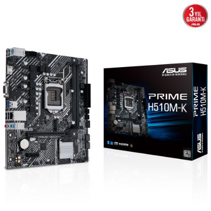 Asus Prime H510M-K Inte LGA1200 11.Nesil 64GB DDR4 3200MHz Vga/Hdmi M2 microATX Anakart resmi