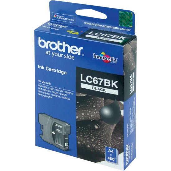 Brother LC-67BK Black Siyah 450 Sayfa Kartuş DCP-185/385 MFC-490/615/790/795/990/5490/5890/6490/6890 resmi