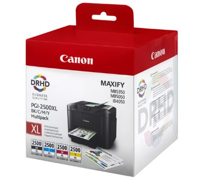 Canon PGI-2500XL Black/Cyan/Magenta/Yellow Siyah/Mavi/Kırmızı/Sarı Multipack 4'lü Mürekkep Kartuş resmi