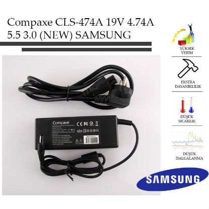 Compaxe CLS-474A 19V 4.74A 5.5-3.0 Samsung Notebook adaptörü resmi