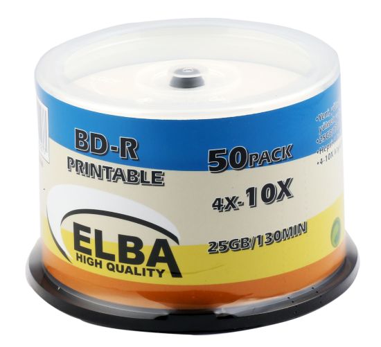 Elba Blu-Ray BD-R 10X 25GB 50Lİ Cake Box Prıntable resmi
