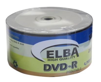 Elba Dvd-R 4,7GB/120MIN 50li 16X Printable Dvd-R Shrink resmi
