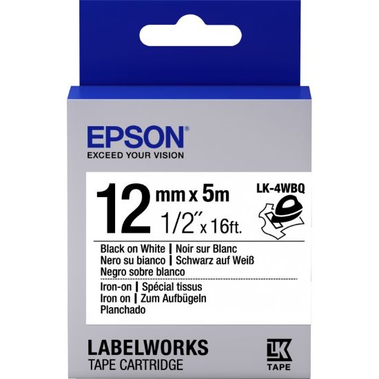 Epson LK-4WBQ Iron BEYAZ Üzeri SİYAH 12MM 9Metre Etiket resmi