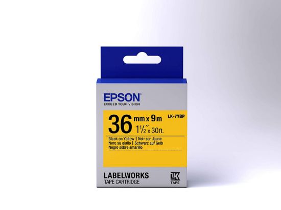 Epson LK-7YBP Pastel Sarı Üzeri Siyah 36MM 9Metre Etiket resmi
