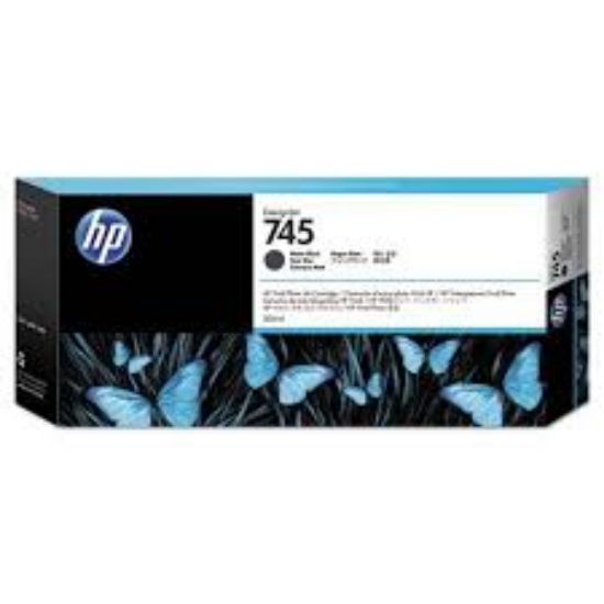 HP 745 Matte Black Mat Siyah 300ML Plotter Kartuşu F9K05A resmi