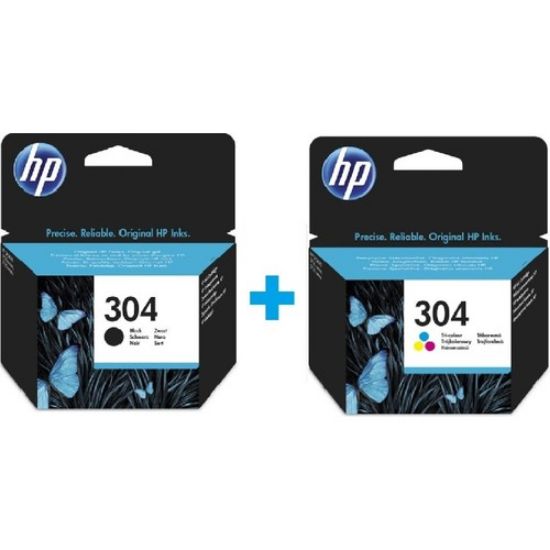 HP N9K05AE + N9K06AE 304  Siyah + Renkli Kartuş Seti resmi