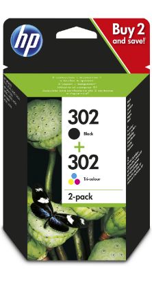 HP 302 Black/Colour Siyah/Renkli Multipack Kartuş X4D37AE resmi