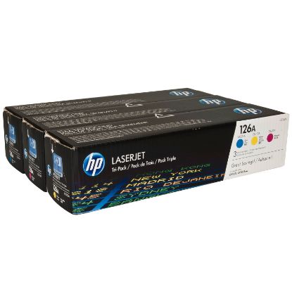 HP 126A Mavi/Kırmızı/Sarı 3lü Takım Toner CF341AM CE311A/CE312A/CE313A resmi