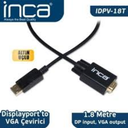 Inca IDPV-18T Displayport To Vga Kablo 1.8mt resmi