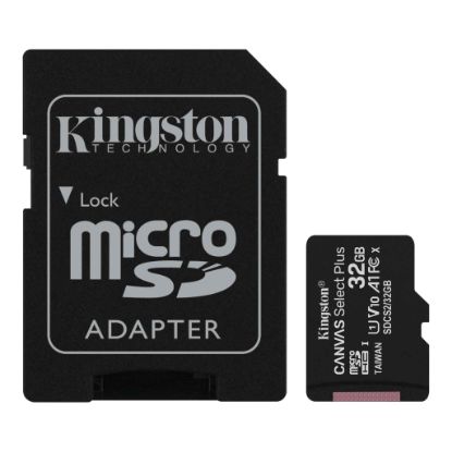 Kingston SDCS2/32GB 32GB micSDHC Canvas Select Plus 100R A1 C10 Card + ADP Hafıza Kartı resmi