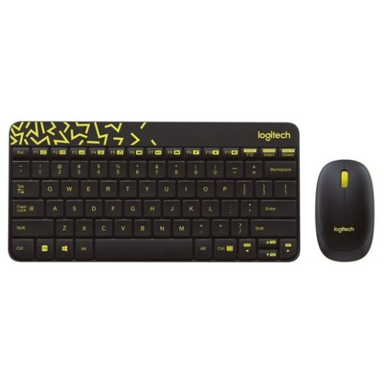 Logitech 920-008215 MK240 Siyah/Sarı Kablosuz Klavye Mouse Set resmi