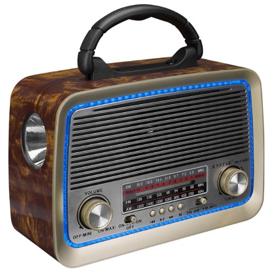 Mikado MDR-99 Ahşap Usb-TF Destekli Bluetooth FM/AM/SW 3 Band Klasik Radyo resmi
