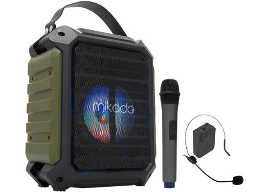 Mikado MD-115BT 20W 2 Adet Kablosuz El+ Baş-Ense Mikrofonlu USB/SD Bluetoothlu Toplantı Anfisi resmi