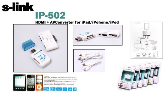 S-link IP-502 -iphone-ıpod hdmı+av Konnektör resmi