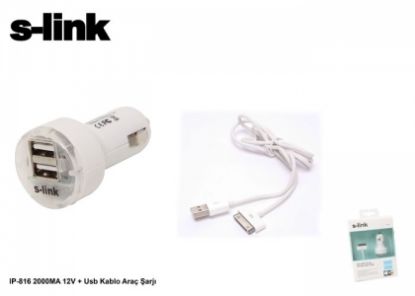 S-link IP-816 2000ma 12v Usb Kablo Araçtan Şarj Cihazı resmi