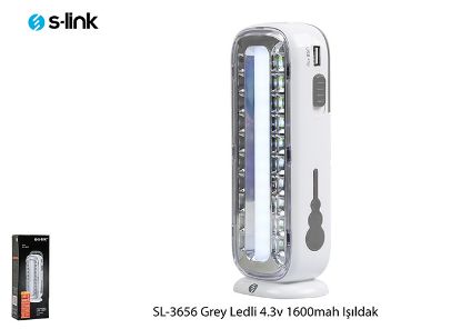 S-link SL-3656 Grey 4.3v 1600Mah (Tüp içi 15 SMD) 20 SMD Ledli Işıldak resmi