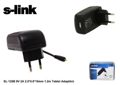 S-link SL-125B 9v 2a 2.5-0.8-10mm 1.2 Tablet Adaptörü  resmi