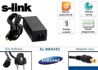 S-link SL-NBA435 40w 19v 2.1a 5.0-3.0 Samsung Notebook Standart Adaptörü resmi