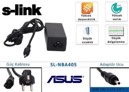 S-link sl-nba405 45w 19v 2.37a 3.0*1.1 Notebook Standart Adaptörü resmi