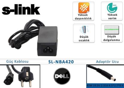 S-link sl-nba420 45W 19.5V 2.31A 4.5*2.7*0.6 Dell Notebook Adaptörü resmi