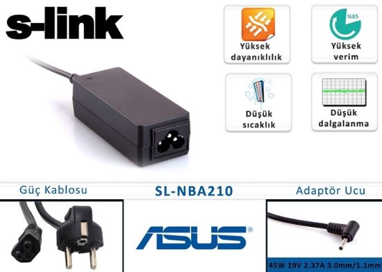 S-link SL-NBA210 45w 19v 2.37a 3.0-1.1 Ultrabook Adaptörü resmi