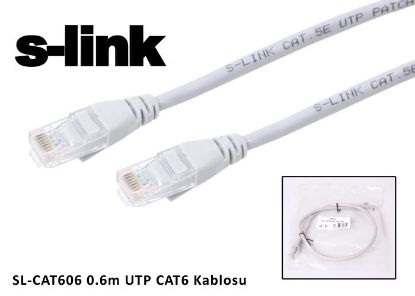 S-link SL-CAT606 cat6 0.60mt Gri Utp Patch Kablo resmi