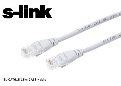 S-link sl-cat615 Cat6 15mt Gri Utp Patch Kablo resmi