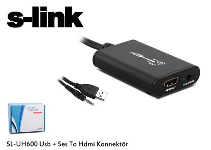 S-link SL-UH600 Usb + Ses to Hdmı Çevirici  resmi