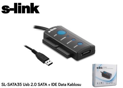 S-link SL-SATA35 Usb 2.0 to Sata + ıde Data Çevirici  resmi