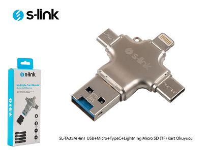 S-link SL-TA35M 4in1 USB+Micro+TypeC+Lightning Micro SD (TF) Kart Okuyucu resmi