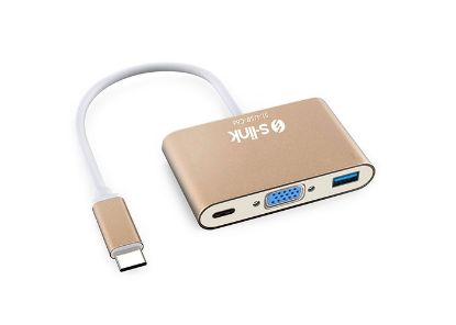 S-link SL-USB-C66 Type-C to VGA+usb3.0+pd Kablo resmi