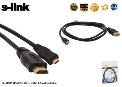 S-LINK Sl-MH15 1.5mt HDMI-M TO MİCRO HDMI-M GOLD resmi
