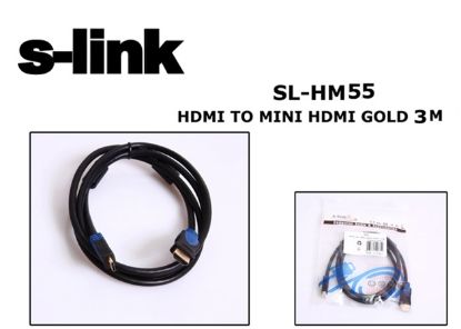 S-link SL-HM55 3mt Mini Hdmı-m To Hdmı-m Gold Kablo resmi