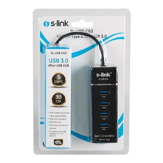 S-link SL-USB-C63 Usb 3.1 Type-c To 4 Port Çevirici resmi