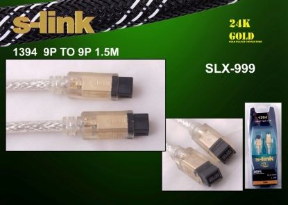 S-link SLX-999 1.5mt 9-9 1394 Firewire Gold Kablo resmi