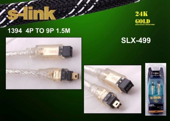 S-link SLX-499 1.5mt 4-9 1394 Firewire Gold Kablo resmi