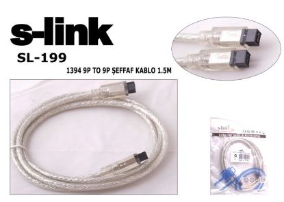 S-link SL-199 9pin To 9pin 1.5mt Firewire Kablo resmi