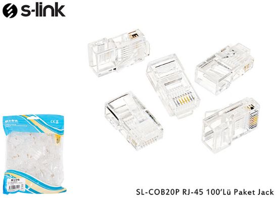 S-link SL-COB20P RJ-45 100 Lü Paket Jack UTP (Yeni Nesil) resmi