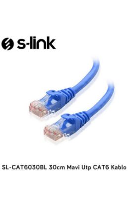 S-link SL-CAT6030BL 30cm Mavi Utp CAT6 Kablo resmi