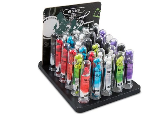 S-link SL-STK10 30lu stand set 8*Beyaz+8*Siyah+5*Krımızı 3*Mor+3*Mav +3*Yeşil Kulak İçi Mikrofonlu  resmi