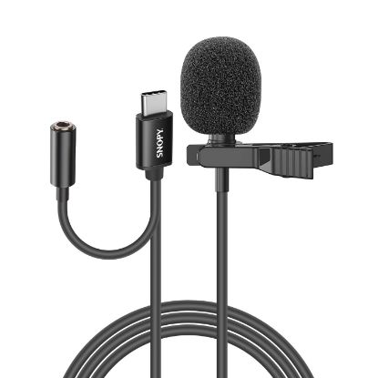 Snopy SN-MTK45 Siyah TypeC Tik-Tok Akıllı Telefon Kulaklık Çıkışlı Yaka Mikrofonu resmi